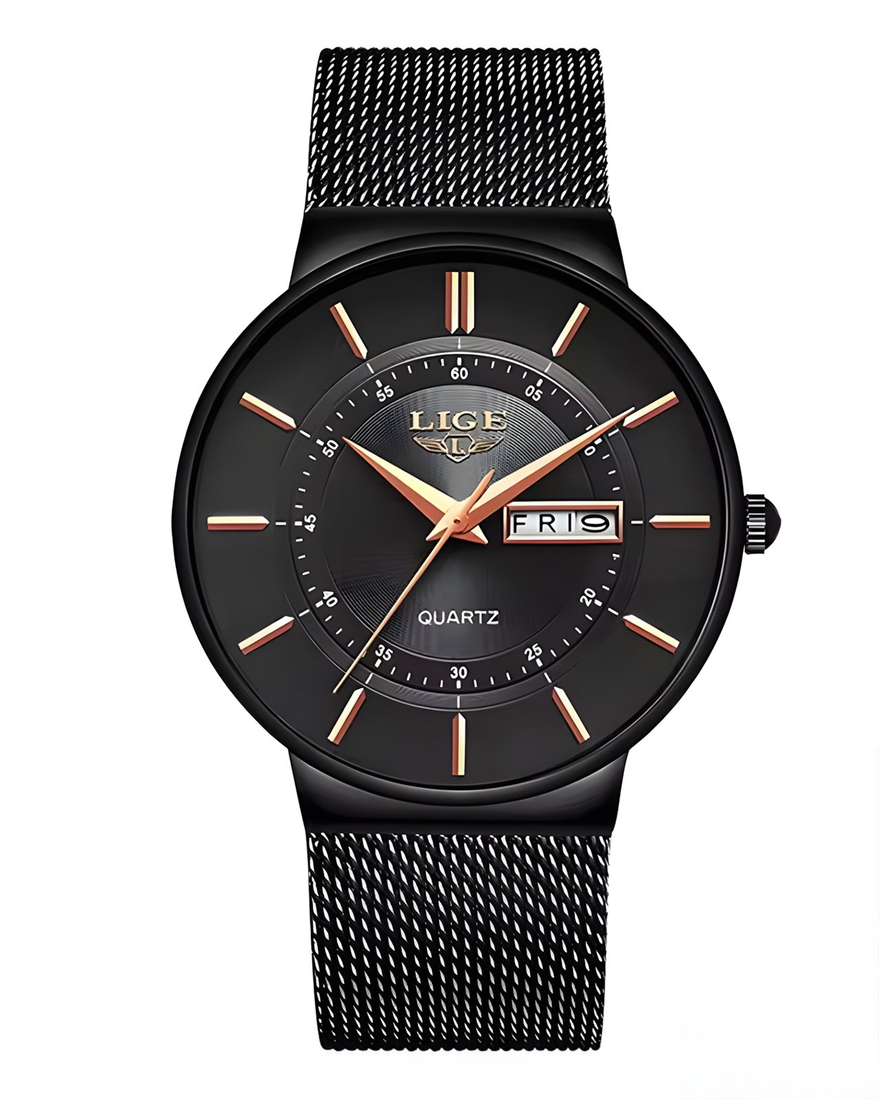 LIGE Ultra clock Watch Black